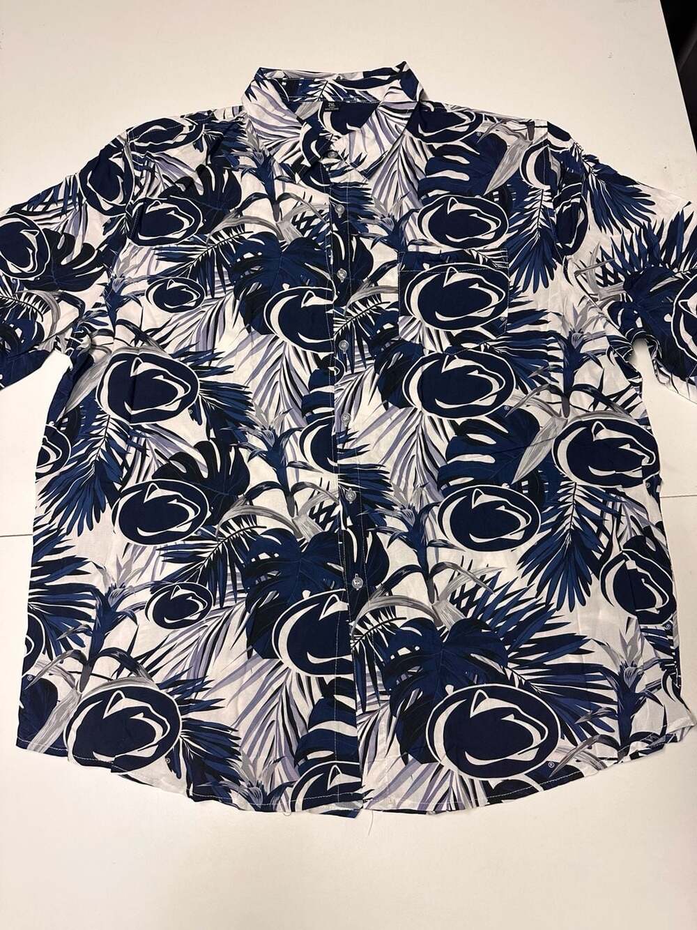 Penn State Nittany Lions Hawaiian Shirt Size 2XL Navy White Tropical